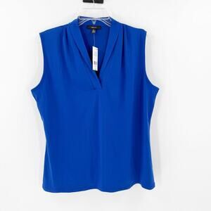 IMNYC Cobalt  V-Neck Sleeveless Career Blouse Women's Size XL